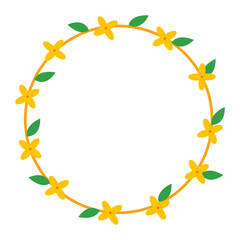 봄 개나리 꽃 벡터 일러스트