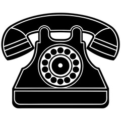 Phone Icon Black Vector Silhouette