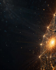 The glowing star creates a focal point with geometric elegance on a black canvas.