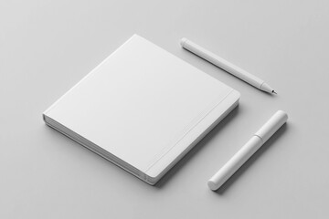 blank notebook and pen