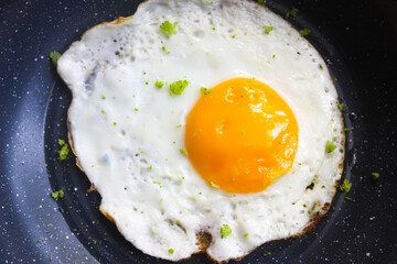 fried egg in a frying pan