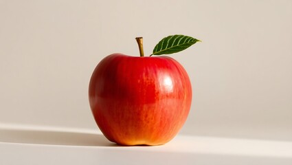 "Ripe Apple with Leaf &ndash; Fresh and Natural"