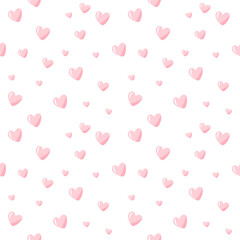 seamless pattern with pink hearts