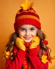 girl in winter theme suit