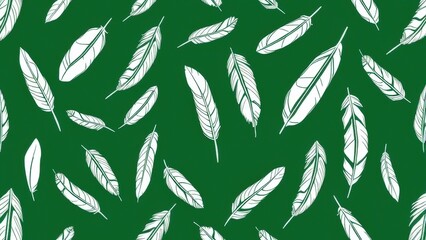 a seamless pattern of white feathers