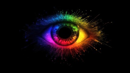 Colorful eye splash art, abstract background, vision concept, design element