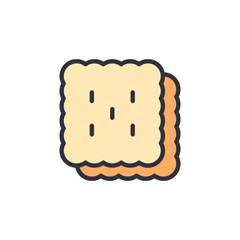 Crackers colored icons, minimalist vector illustration ,simple transparent graphic element .Isolated on white background