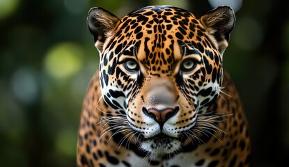 Obraz premium Jaguar stares intensely into the camera