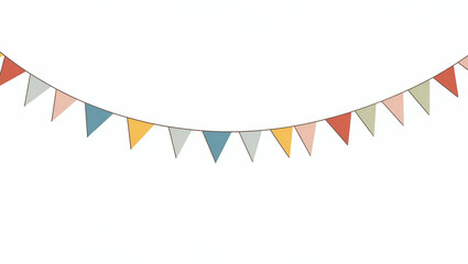 Fototapeta premium Colorful Triangular Flags on Strings: Festive Decorative Vector Art