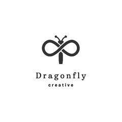 Fototapeta premium Innovative Dragonfly Creative Logo Design: Unique Branding for Creative Agencies, Emphasizing Imagination and Transformation in a Modern and Artistic Style.