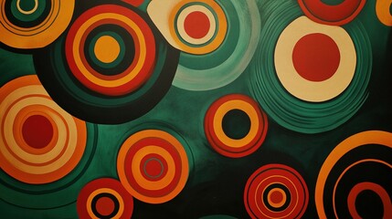 Fototapeta premium Colorful concentric circles in artistic arrangement