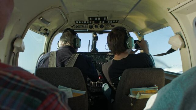 Passanger in a Small Piper PA-31 Navijo Plane