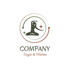 Elegant Yoga and Pilates Logo Design: Inspiring Branding for Wellness Centers, Focusing on Serenity, Balance, and Strength in a Harmonious Aesthetic