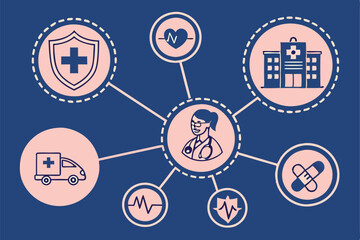 47 business professional, laptop, holographic icons, digital interface, productivity symbols, glowing blue light, futuristic technology, office workspace, virtual management, strategy planning, team c