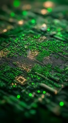 Intricate Green Circuit Board Closeup