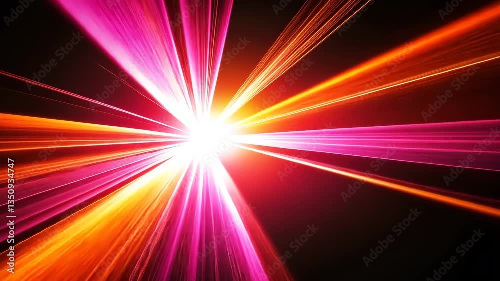 Poster hexagonal abstract metal background with dynamic light rays generative ai