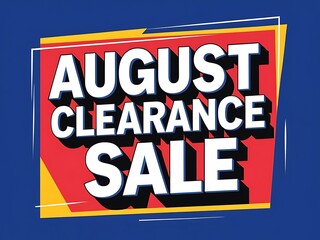 Announcement depicting an august clearance sale promotion advertisement graphic
