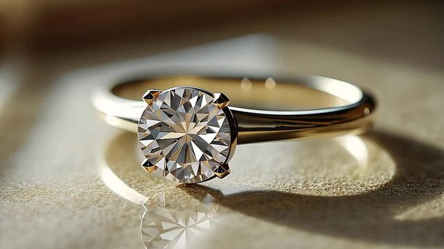 Shiny gold ring with ruby on white background