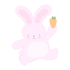 Adorable bunny and carrot PNGs! Cute pastel rabbit clipart, perfect for stickers, digital designs, and Easter themes. Hand-drawn, kawaii, and playful illustrations.