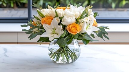 Spring floral arrangement with flowers nature's beauty indoor environment vibrant viewpoint