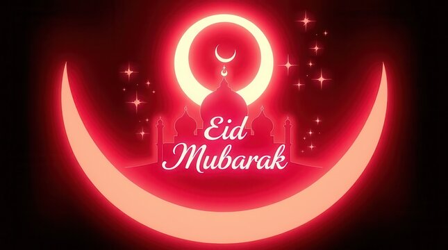 "Eid Mubarak Festive Night Sky with Glowing Lanterns & Calligraphy"


