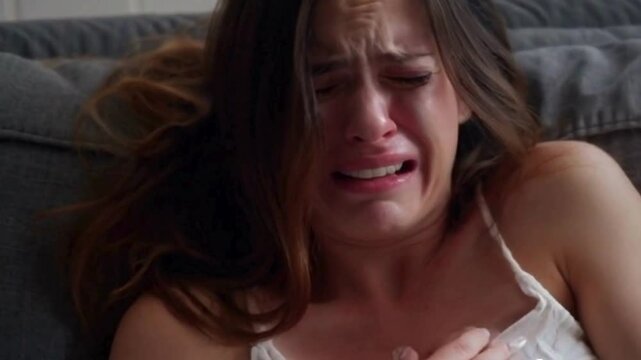 A woman suffering from period cramps, vaginal infection, and female pain. Purely Generative AI Video