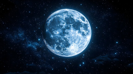 Obraz premium Full moon in a starry night sky