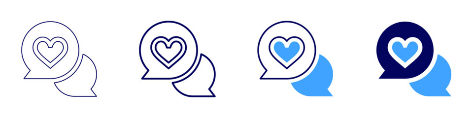 Feedback coherence icon in 4 different styles. Thin Line, Line, Bold Line, Duotone. Duotone style. Editable stroke