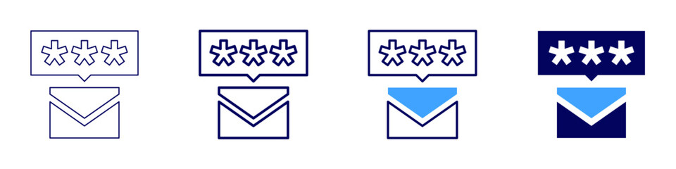 Feedback computation icon in 4 different styles. Thin Line, Line, Bold Line, Duotone. Duotone style. Editable stroke