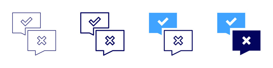 Feedback consensus icon in 4 different styles. Thin Line, Line, Bold Line, Duotone. Duotone style. Editable stroke