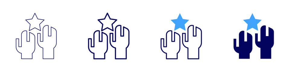 Feedback ethics​ icon in 4 different styles. Thin Line, Line, Bold Line, Duotone. Duotone style. Editable stroke