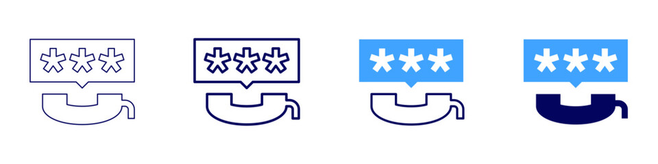 Feedback harmonization icon in 4 different styles. Thin Line, Line, Bold Line, Duotone. Duotone style. Editable stroke