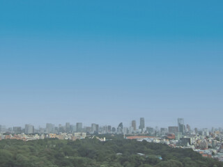 Fototapeta premium 東京の街並み。イラスト風の写真。