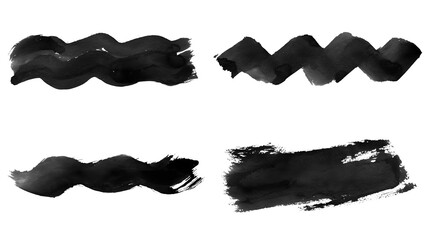 Ink brush stroke collection, Black brush stroke