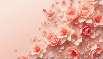 Delicate peach blossoms dancing gently on a soft backdrop a whisper of spring's arrival evoking feelings of tenderness and peace rendered in high resolution with subtle pastel gradients.