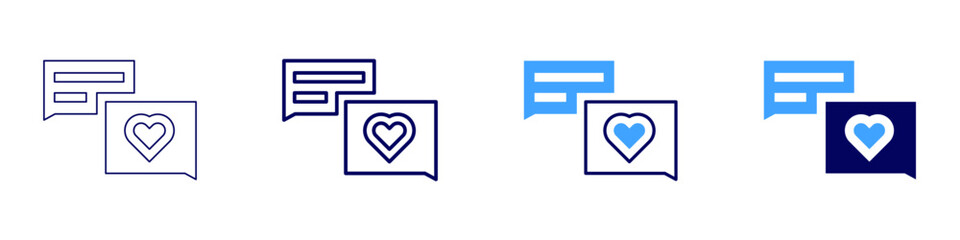 Feedback management​ icon in 4 different styles. Thin Line, Line, Bold Line, Duotone. Duotone style. Editable stroke