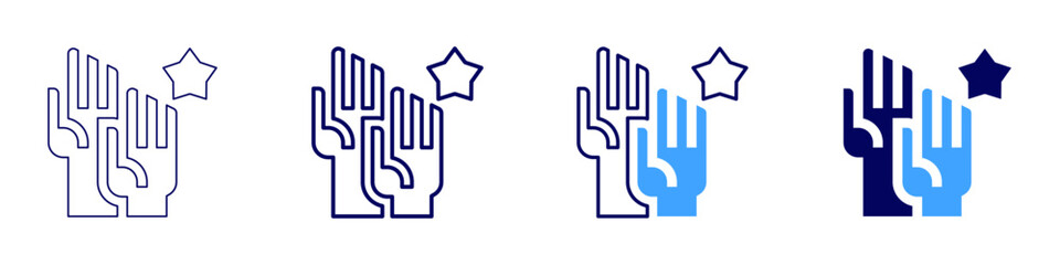 Feedback metrics​ icon in 4 different styles. Thin Line, Line, Bold Line, Duotone. Duotone style. Editable stroke