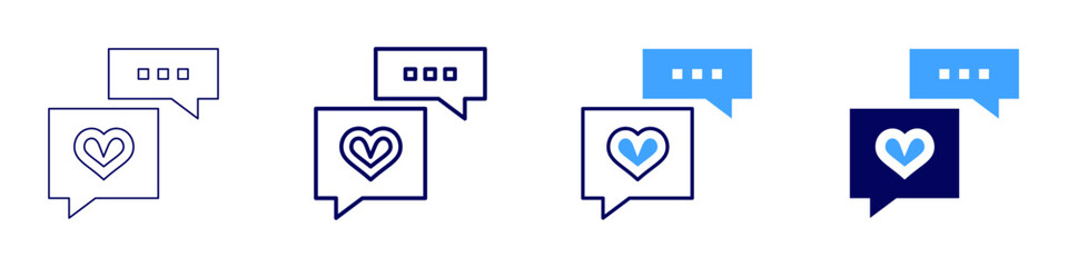 Feedback template​ icon in 4 different styles. Thin Line, Line, Bold Line, Duotone. Duotone style. Editable stroke
