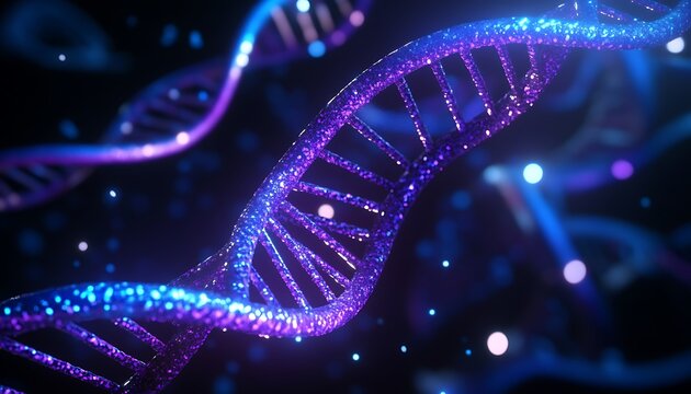 dna helix on black background