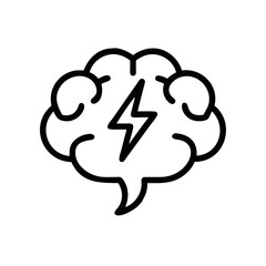 Brain with Lightning Bolt Symbolizing Health  