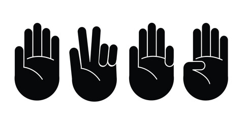 Hand icon set. hand vector icon. vector
