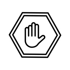 Stop icon on white background