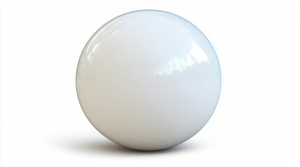 Obraz premium A smooth, reflective white sphere placed on a bright, neutral background showcasing simplicity
