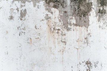 Obraz premium Weathered wall with peeling paint and rust stains, showcasing texture and decay in urban setting