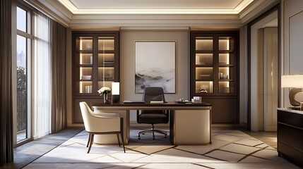 Luxury Home Office Interior Design. (3)