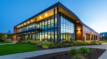 Obraz premium Modern Architectural Showcase of a Contemporary Educational Building