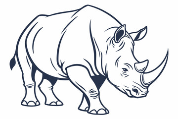 Obraz premium Minimalist Rhino Logo