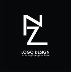 NZ NZ Logo Design, Creative Minimal Letter NZ NZ Monogram