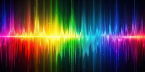 Fototapeta premium Vibrant abstract sound waves art with colorful music frequencies