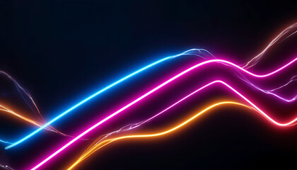 Neon Line Art on Dark Background